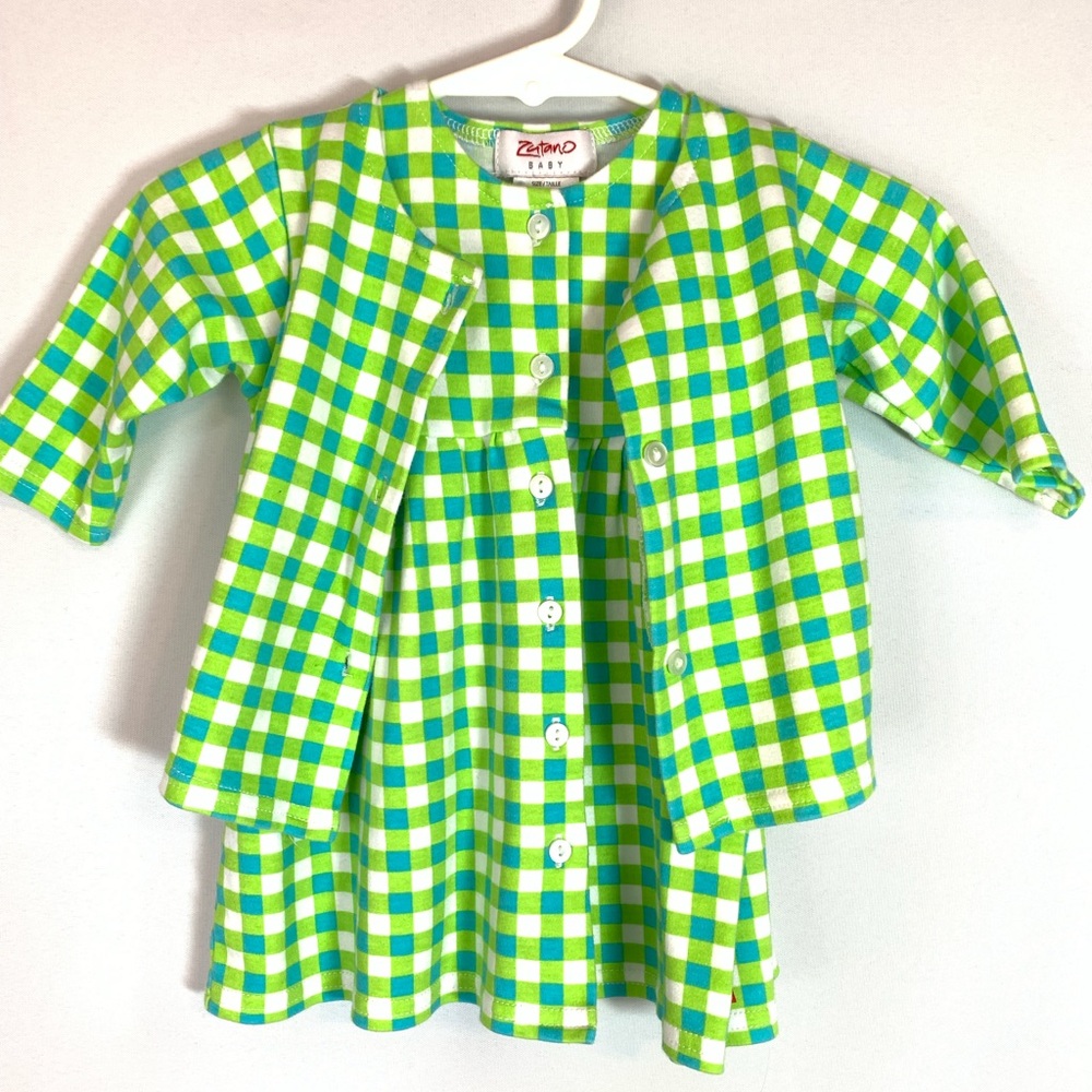 Zutano Baby Girls 2 Piece Dress Set Sz 6 mo.